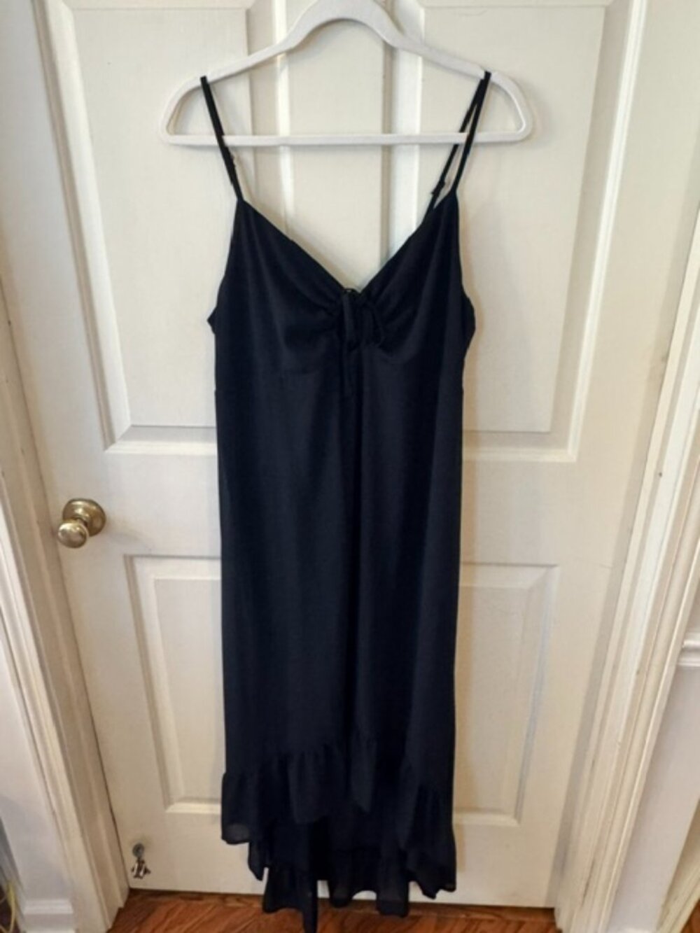 Wild Fable Black High-Low Maxi Dress with Ruffle Hem | Size XL